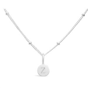 NEW STIA love letters mini disk letter necklace - z in silver